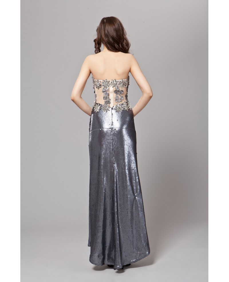 Sexy Sheath Sweetheart Sequined Long Prom Dress With Beading - Click Image to Close