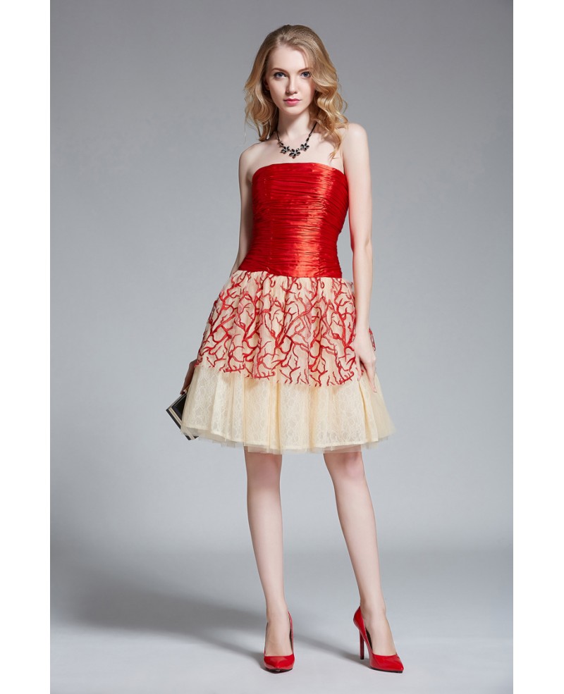 Stylish A-Line Embroided Tulle Short Party Dress