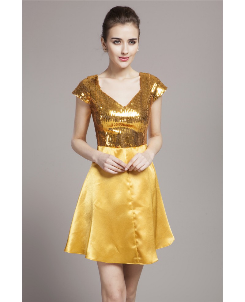 Sparkly Short Chiffon Sequin Homecoming Party Dresses
