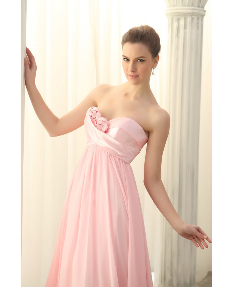 Empire Sweetheart Chiffon Floor-length Prom Dresses With Ruffle
