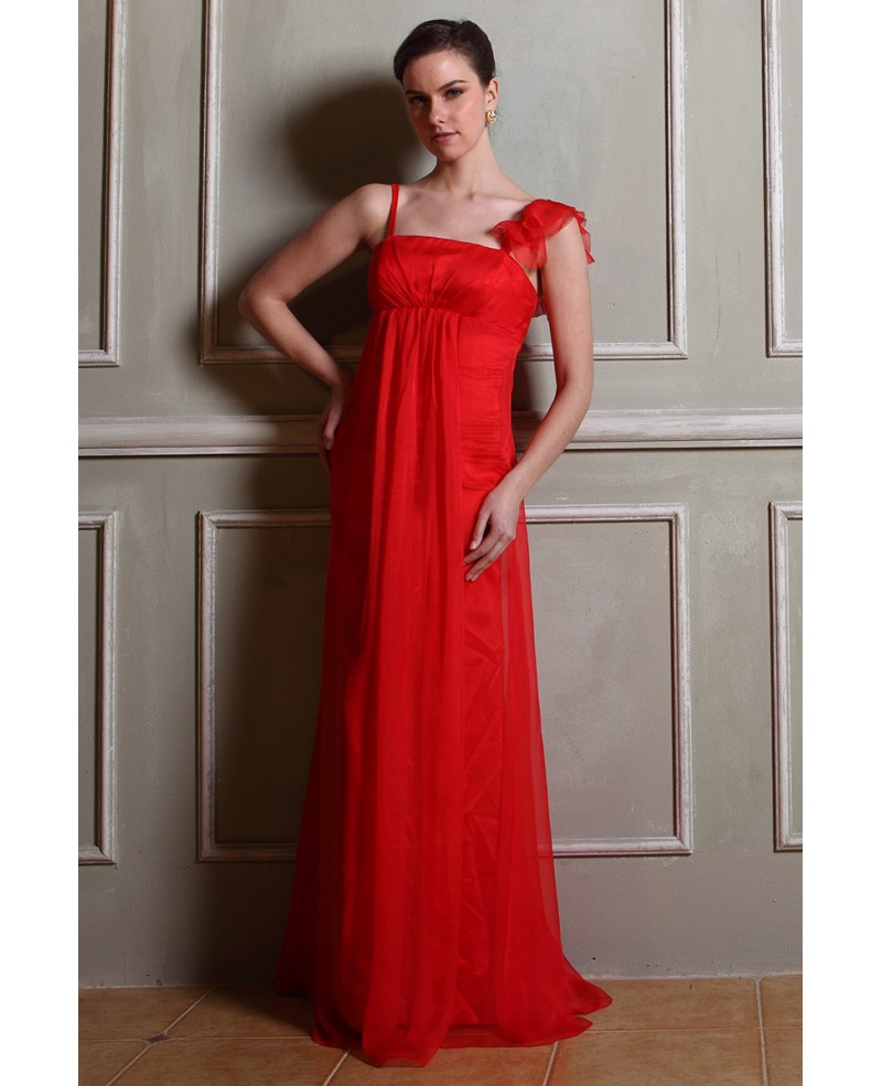 Empire One-soulder Floor-length Tulle Evening Dress