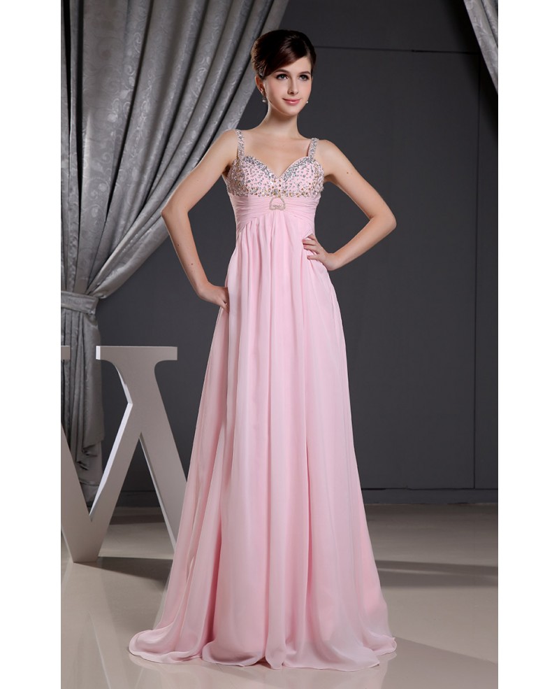 Empire Sweetheart Floor-length Chiffon Prom Dress With Beading