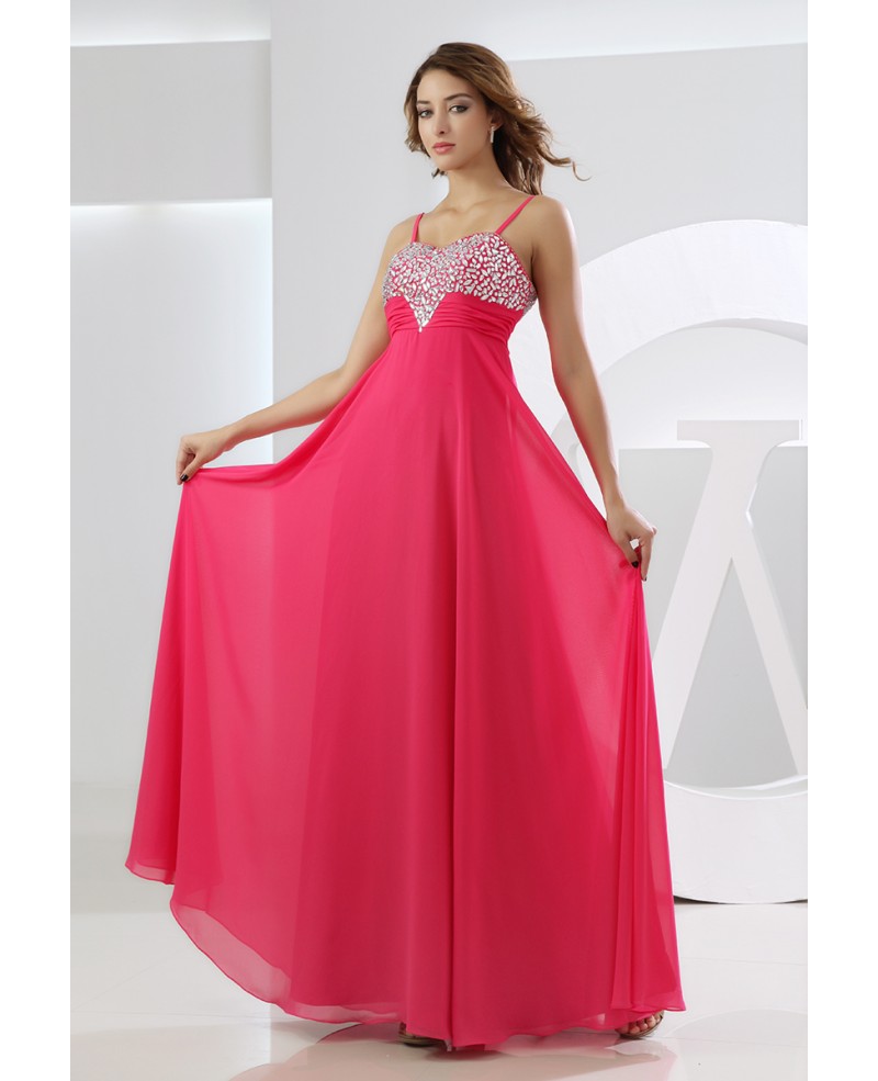 Sheath Sweetheart Floor-length Chiffon Prom Dress With Beading