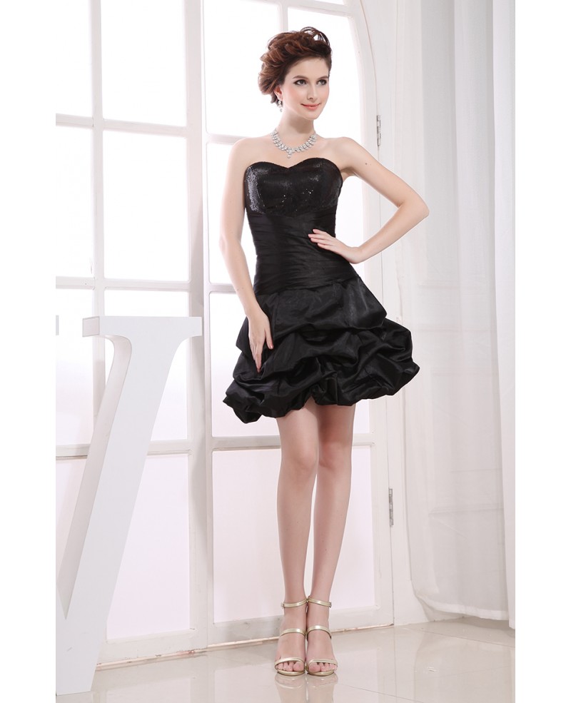 A-line Sweetheart Short Satin Homecoming Dress With Sequins