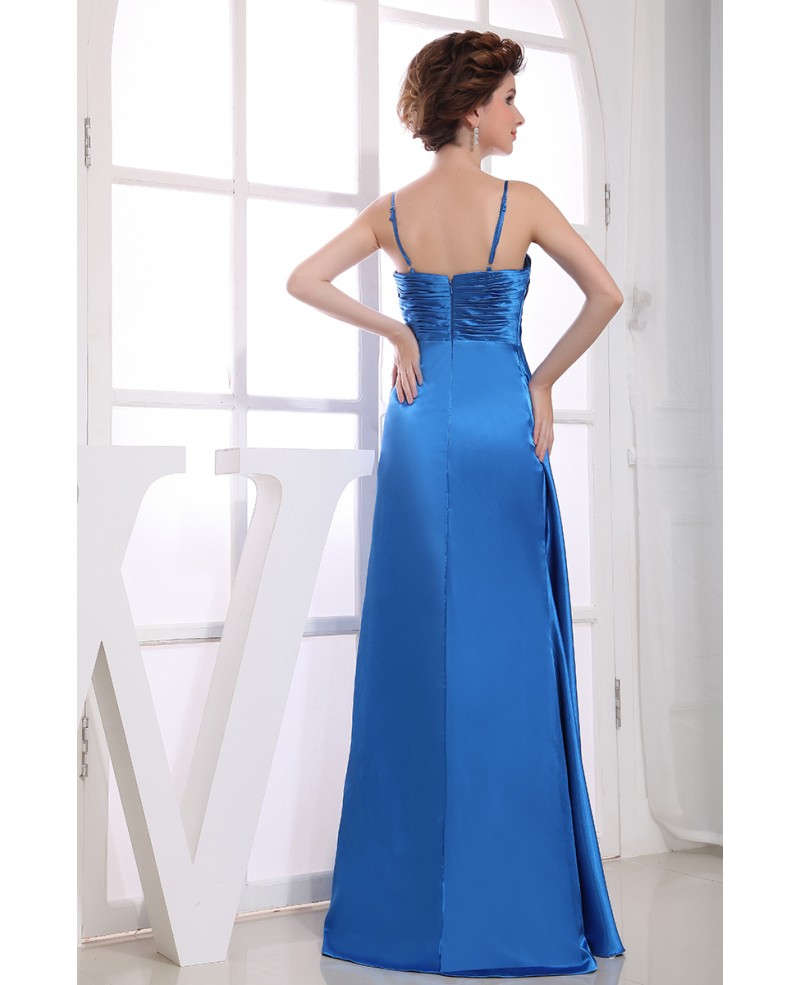 A-line Sweetheart Floor-length Satin Evening Dress With Beading