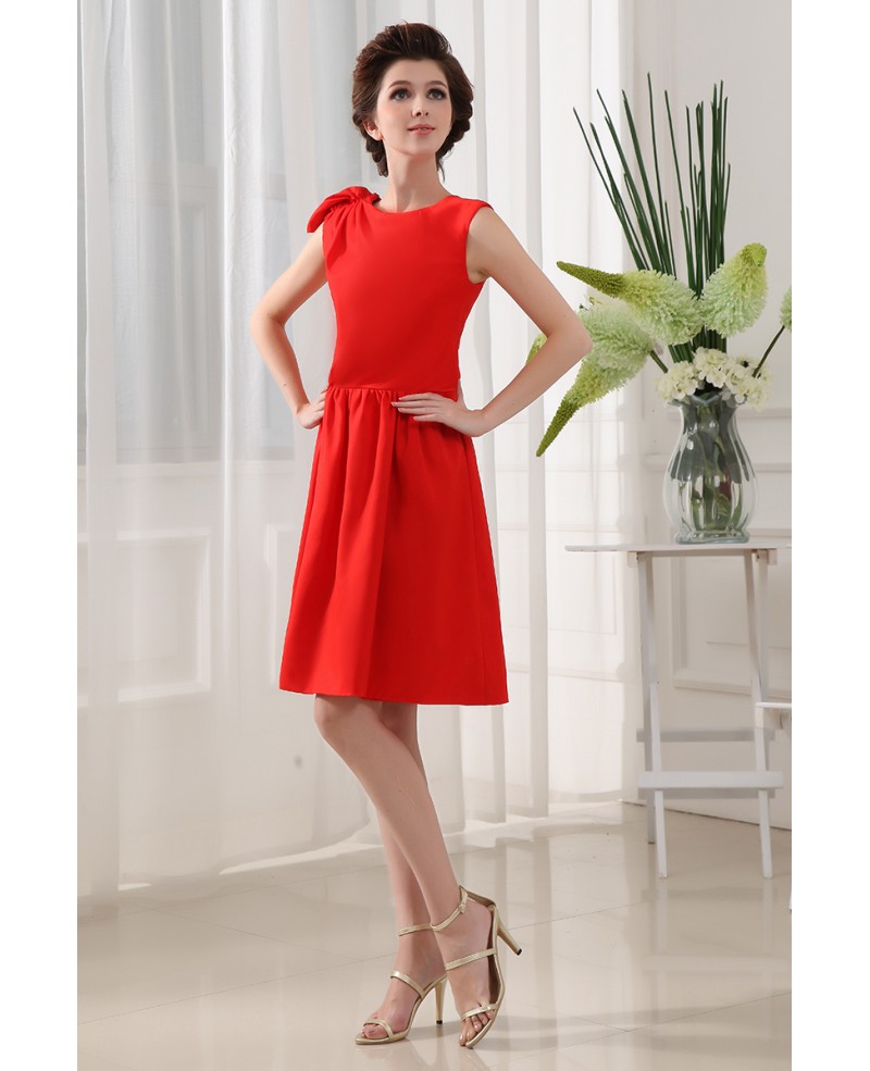 A-line High Neck Knee-length Chiffon Cocktail Dress - Click Image to Close