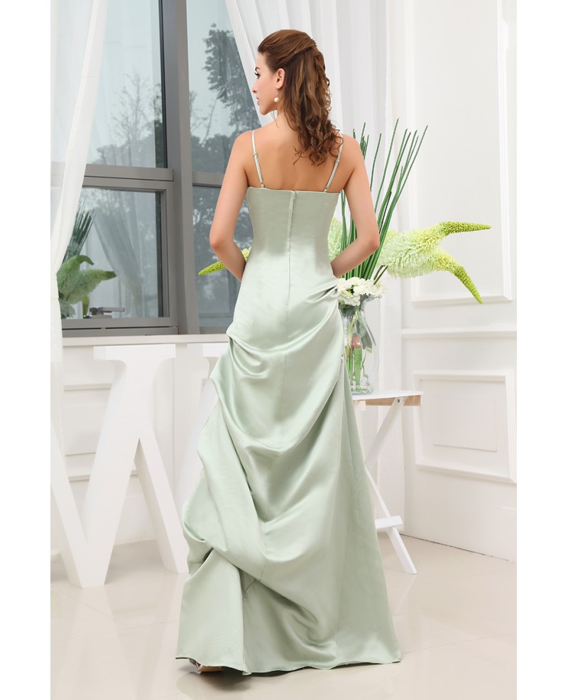 A-line Sweetheart Floor-length Satin Evening Dress