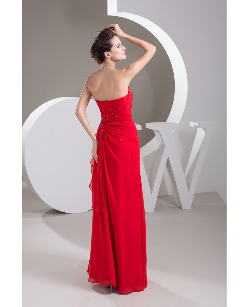 Sheath Sweetheart Floor-length Chiffon Prom Dress With Beading - Click Image to Close