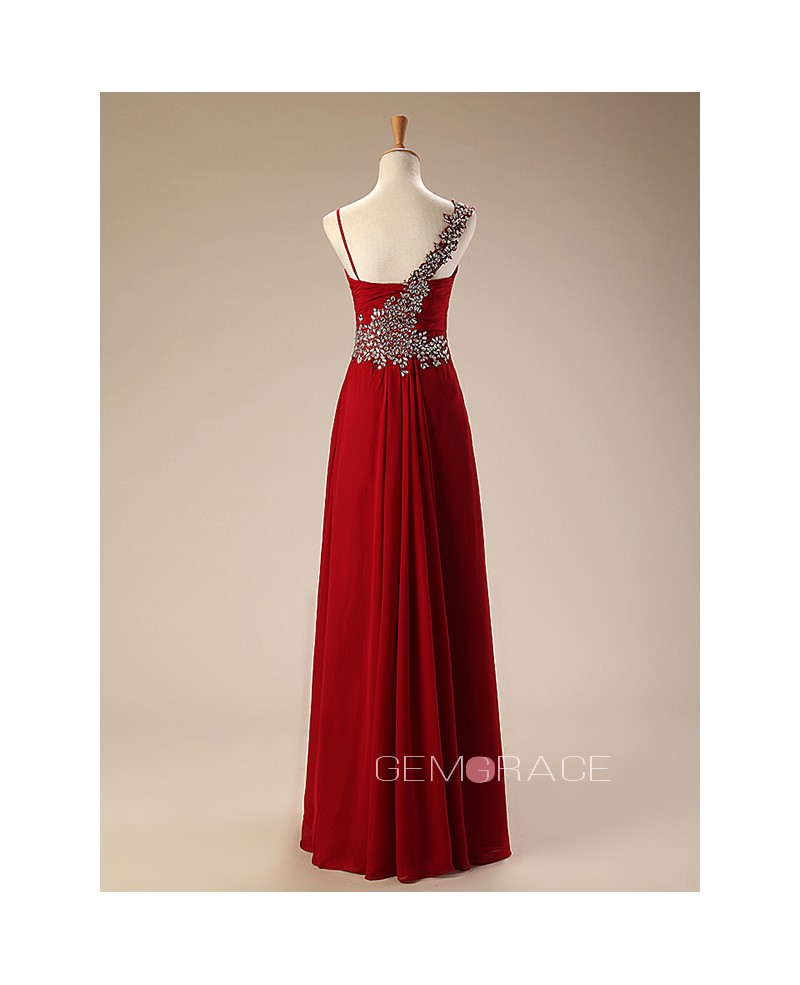 A-Line Sweetheart Floor-Length Chiffon Prom Dress With Beading