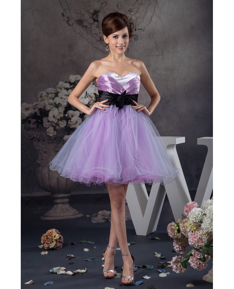 A-line Sweetheart Short Tulle Prom Dress