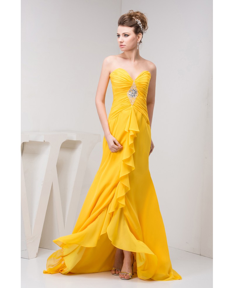 Mermaid Sweetheart Asymmetrical Chiffon Evening Dress