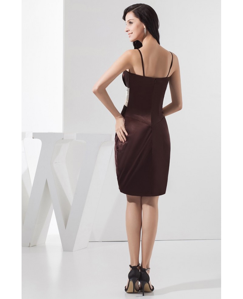 A-line Strapless Short Satin Dress - Click Image to Close