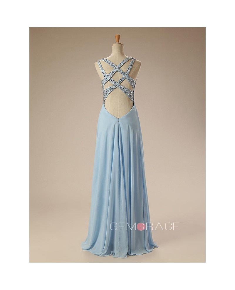 A-line Sweetheart Floor-Length Chiffon Prom Dress With Beading