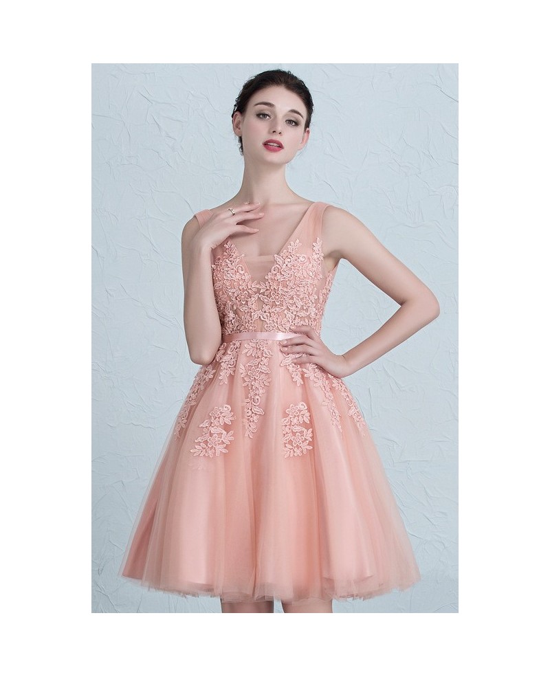 Gorgeous Lace and Tulle A-line Short Party Dress - Click Image to Close