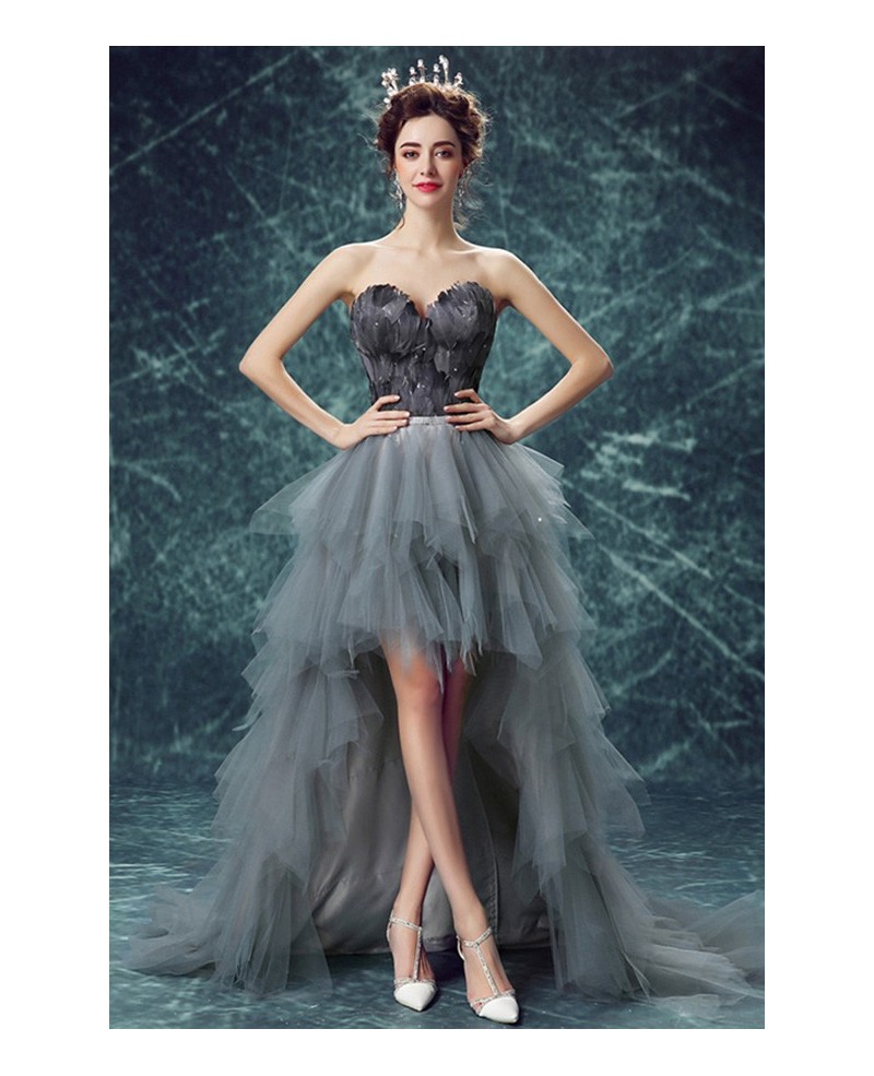 Special Ball-gown Sweetheart High Low Formal Dress With Cascading Ruffles - Click Image to Close