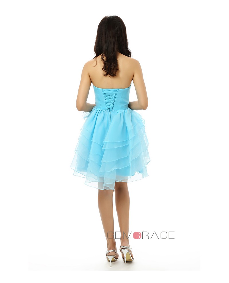 A-line Sweetheart Knee-length Prom Dress