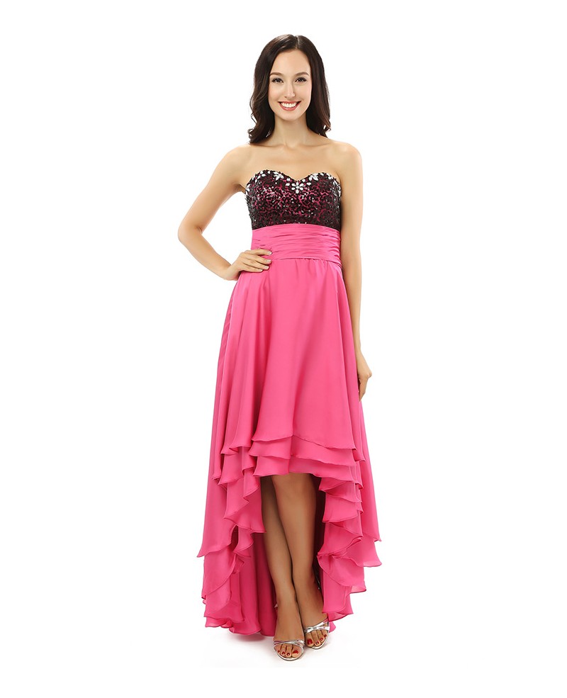 A-line Sweetheart Knee-length Asymmetrical Prom Dress