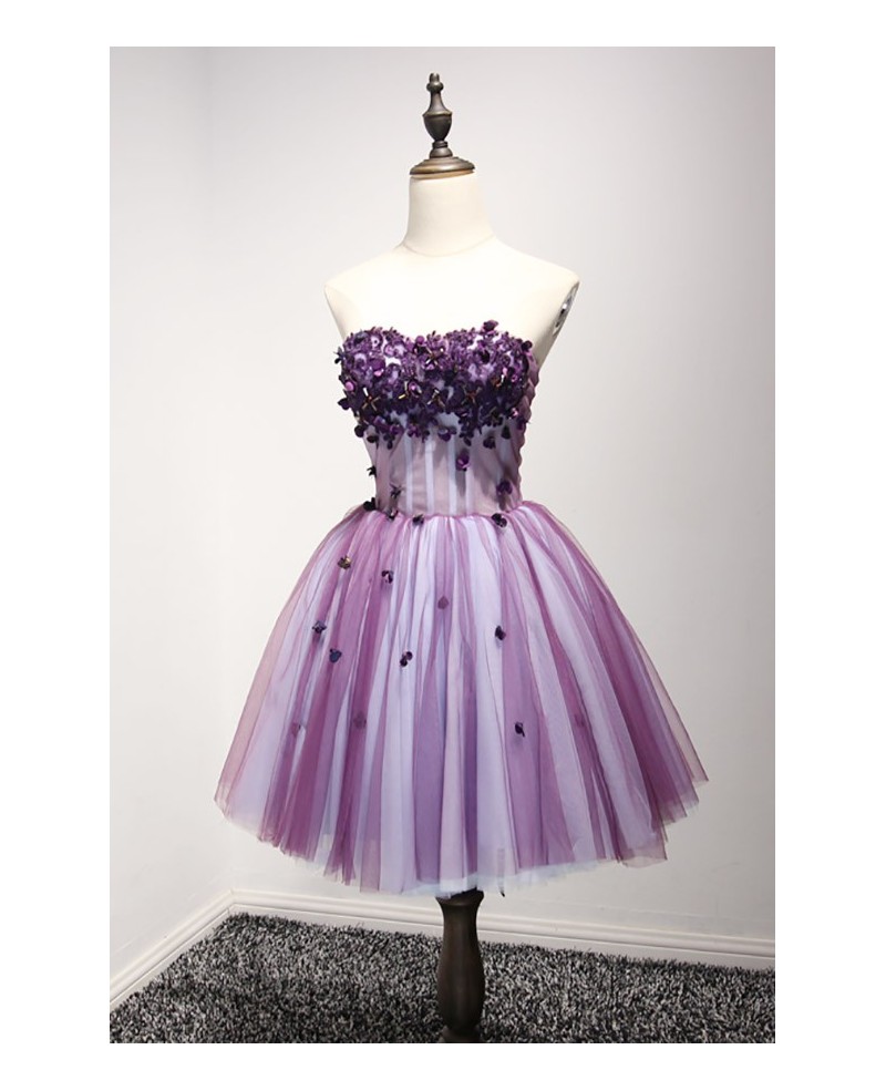 Lovely Ball-gown Sweetheart Short Tulle Homecoming Dress With Beading - Click Image to Close