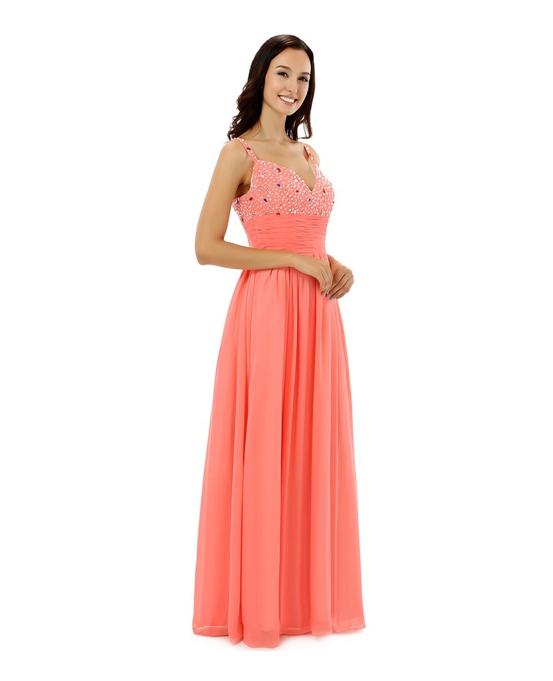 Sheath Sweetheart Spaghetti-strap Floor-length Prom Dress