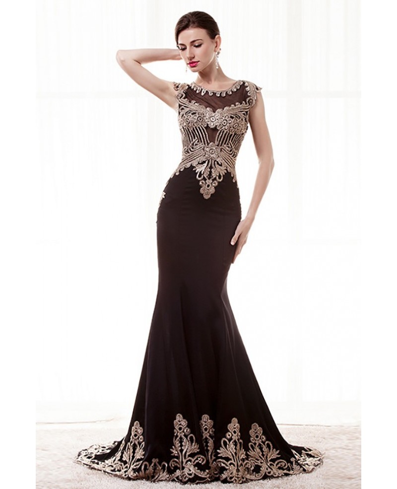Vintage Mermaid Fitted Formal Dress With Applique Lace|bd28309|Formal ...