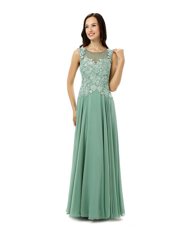 Sheath Scoop Floor-length Prom Dress