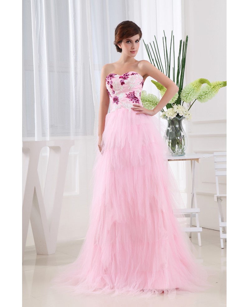 A-line Sweetheart Floor-length Wedding Dress Dress With Appliques Lace