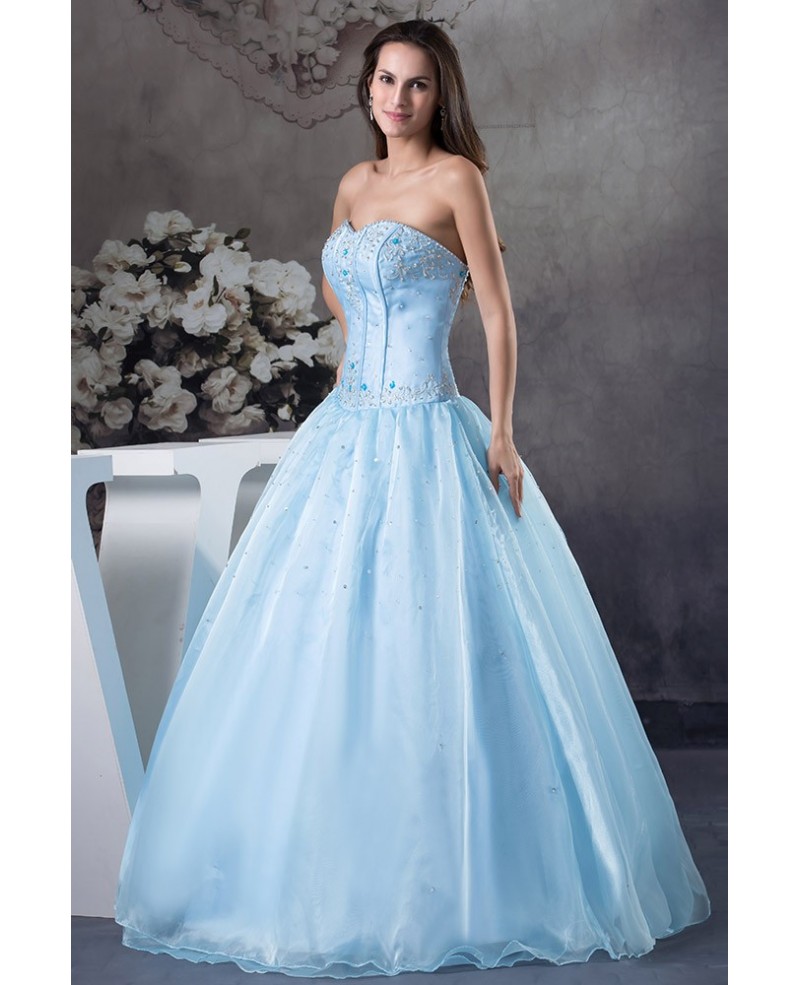 Ball-gown Sweetheart Floor-length Tulle Satin Wedding Dress With Beading