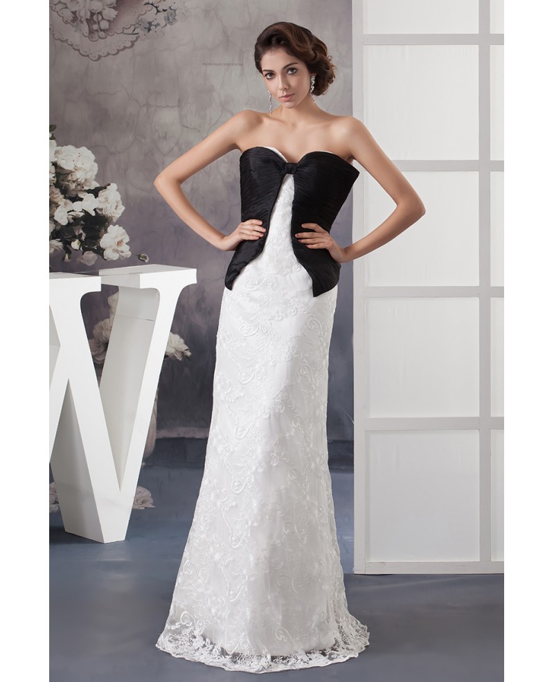 Sheath Sweetheart Floor-length Lace Wedding Dress