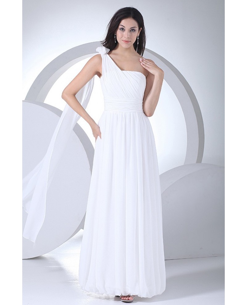 Chic One Strap Chiffon Floor Length Wedding Dress