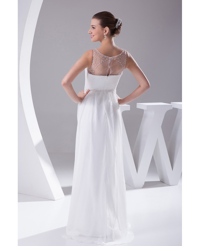 Pretty Empire Waist Long Chiffon Maternity Wedding Dress - Click Image to Close