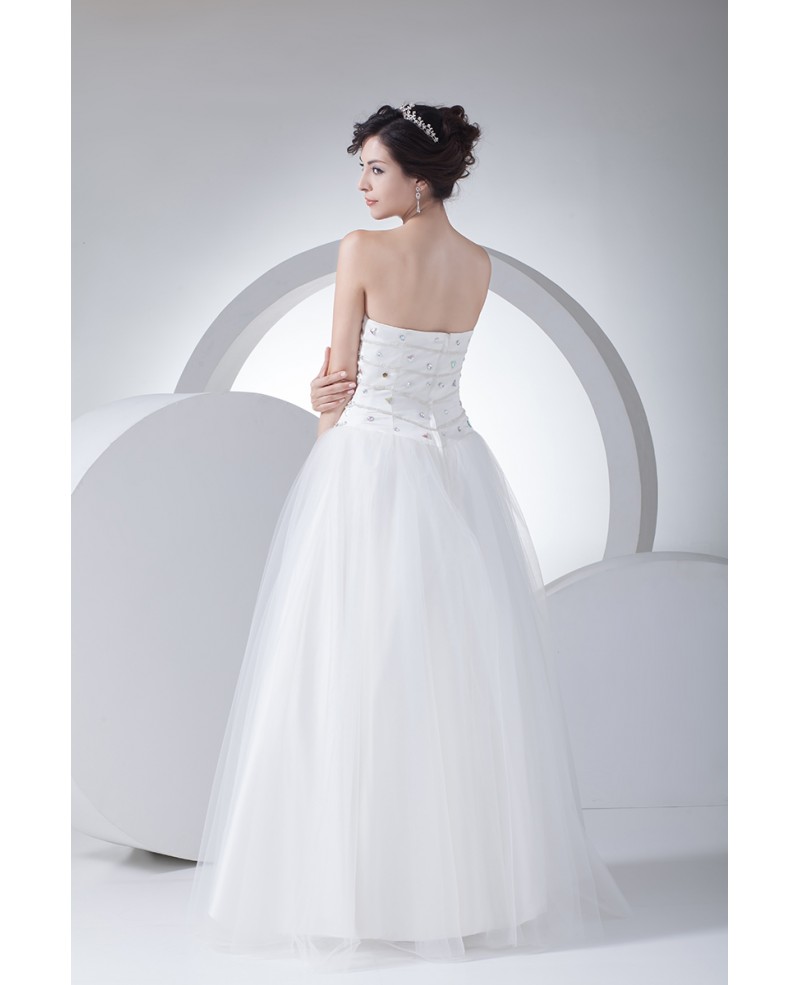 Beaded Stones Sweetheart Ballgown Tulle Wedding Dress