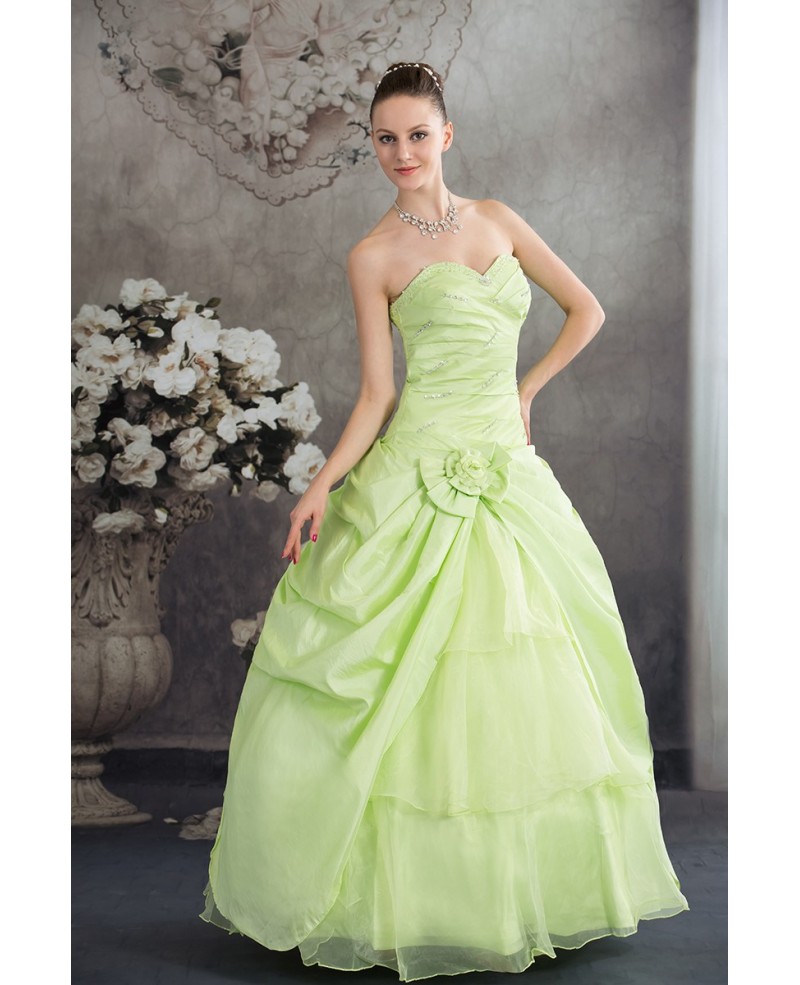 Clover Green Sequined Color Wedding Dress Sweetheart with Corset