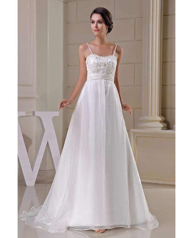 Organza Empire Waist Aline Maternity Wedding Dress Spaghetti Straps