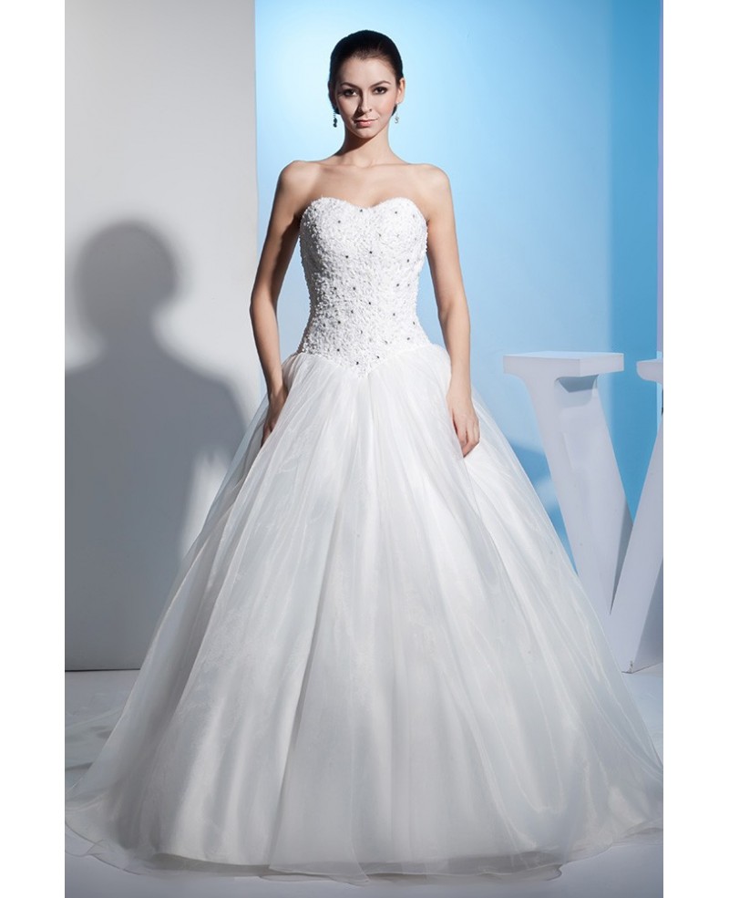 Classic Ballgown Tulle Wedding Dress with Bling - Click Image to Close