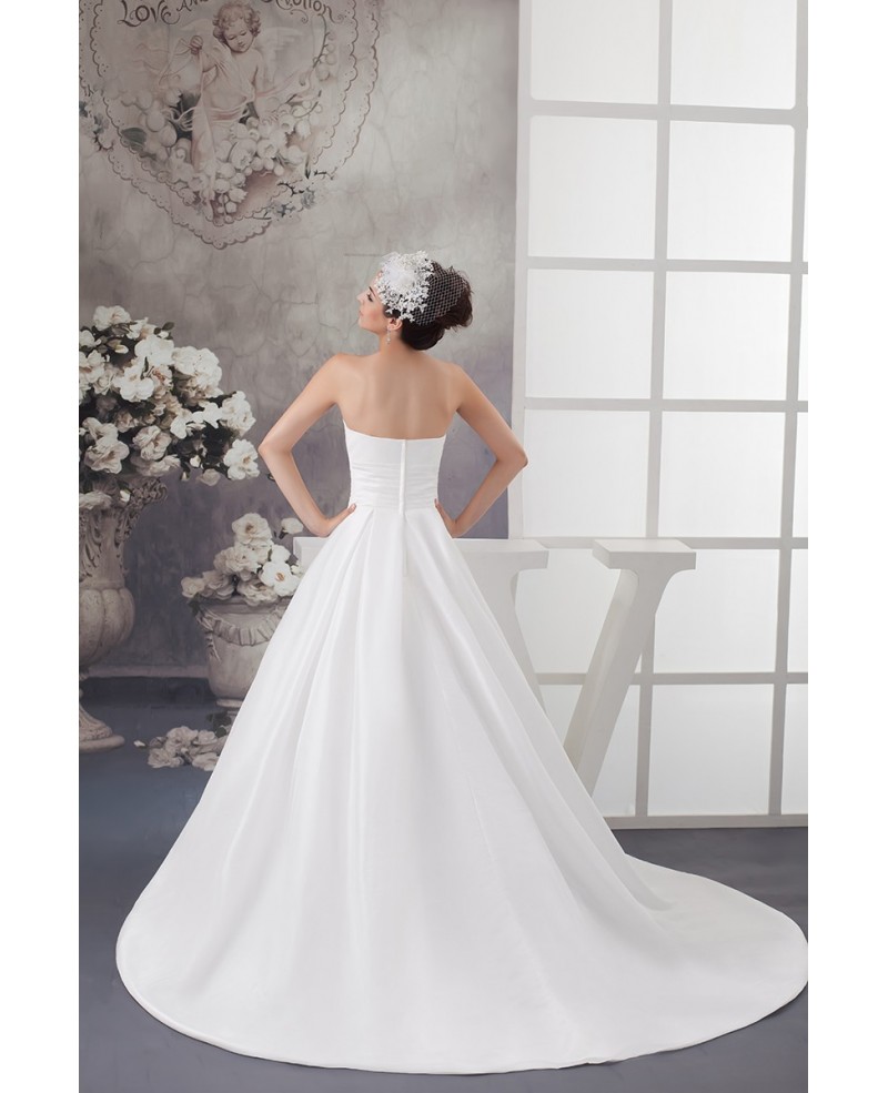 Beautiful White A Line Custom Taffeta Wedding Dress with Bling Beading - Click Image to Close