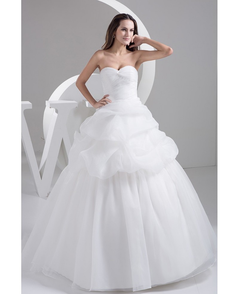 Sweetheart Tiered Organza Ballgown Wedding Dress Custom - Click Image to Close