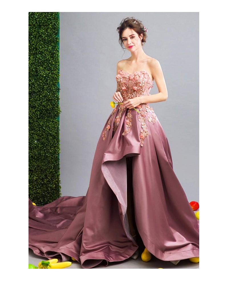 Luxurious Ball-gown Sweetheart High Low Wedding Dress With Beading