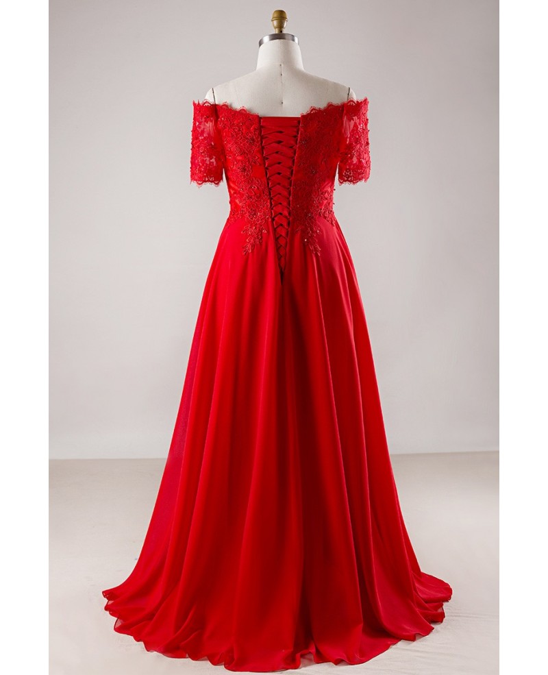 plus size red gown
