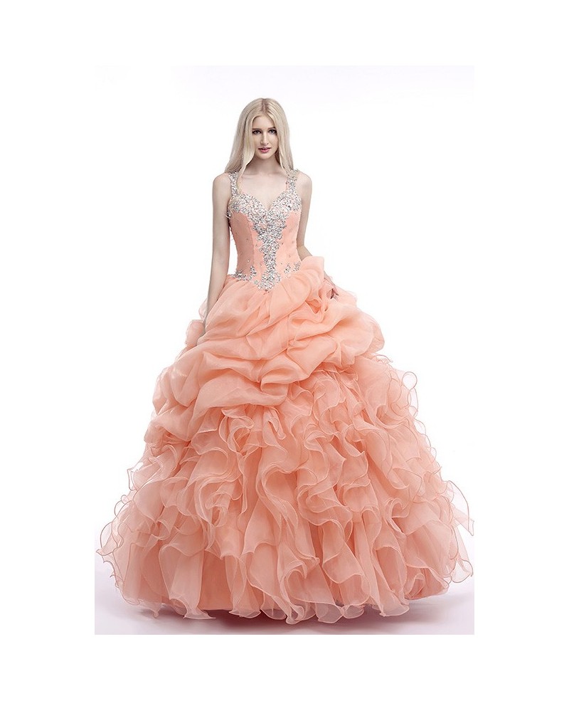 Popular Ballgown Beaded Straps Formal Long Dress