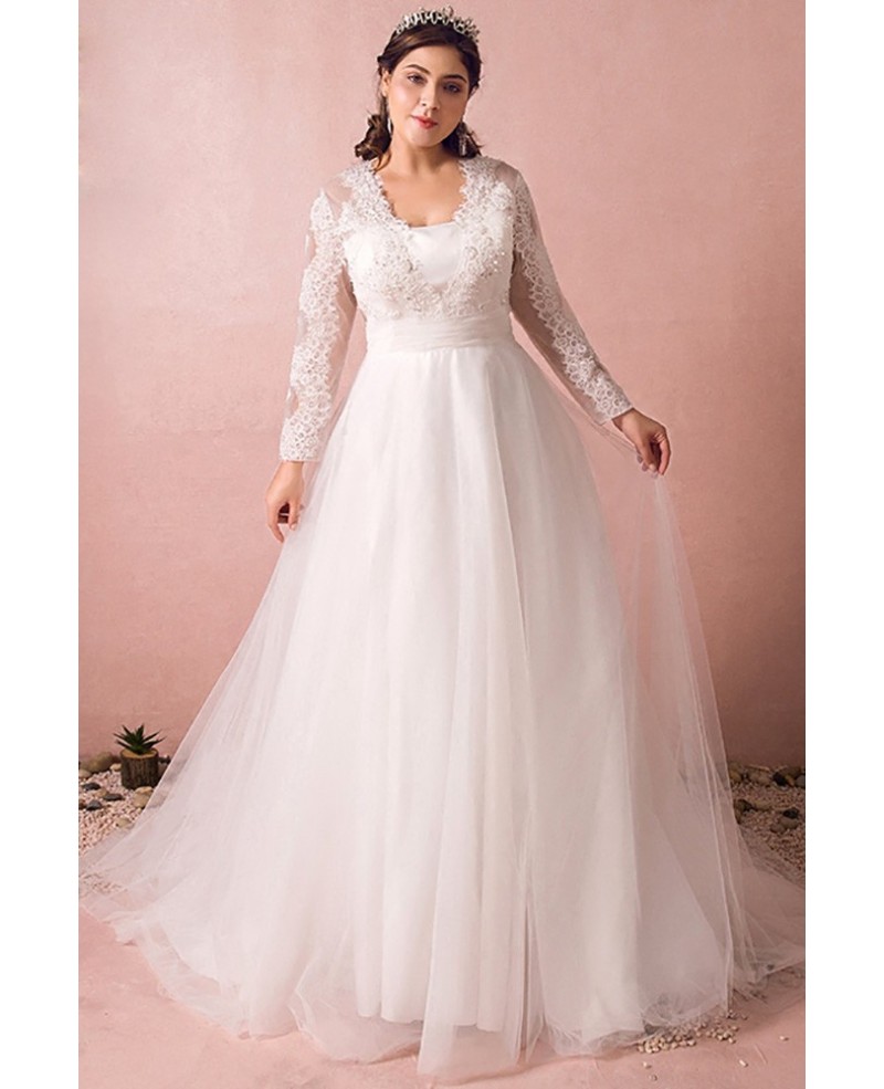 wedding dress sleeves plus size