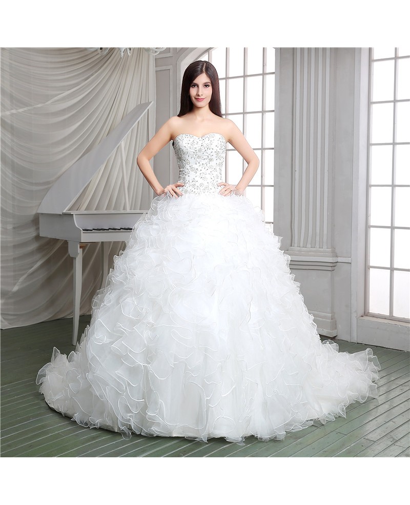 Ball-gown Sweetheart Chapel Train Wedding Dress