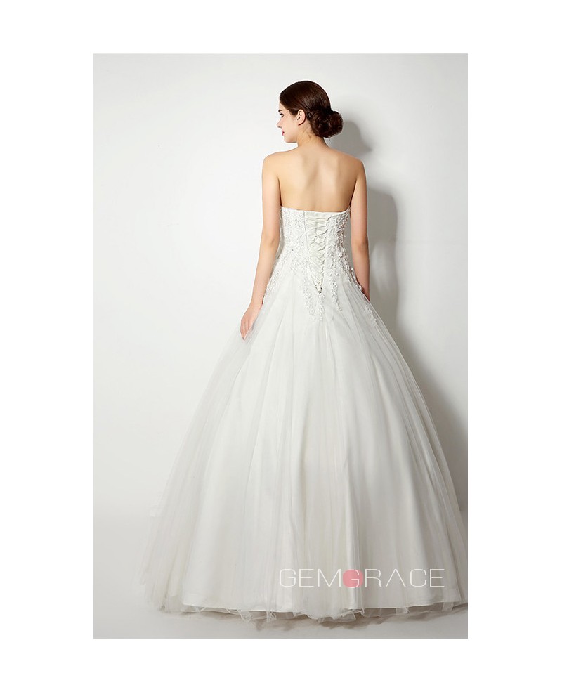 Ball-gown Strapless Floor-length Wedding Dress