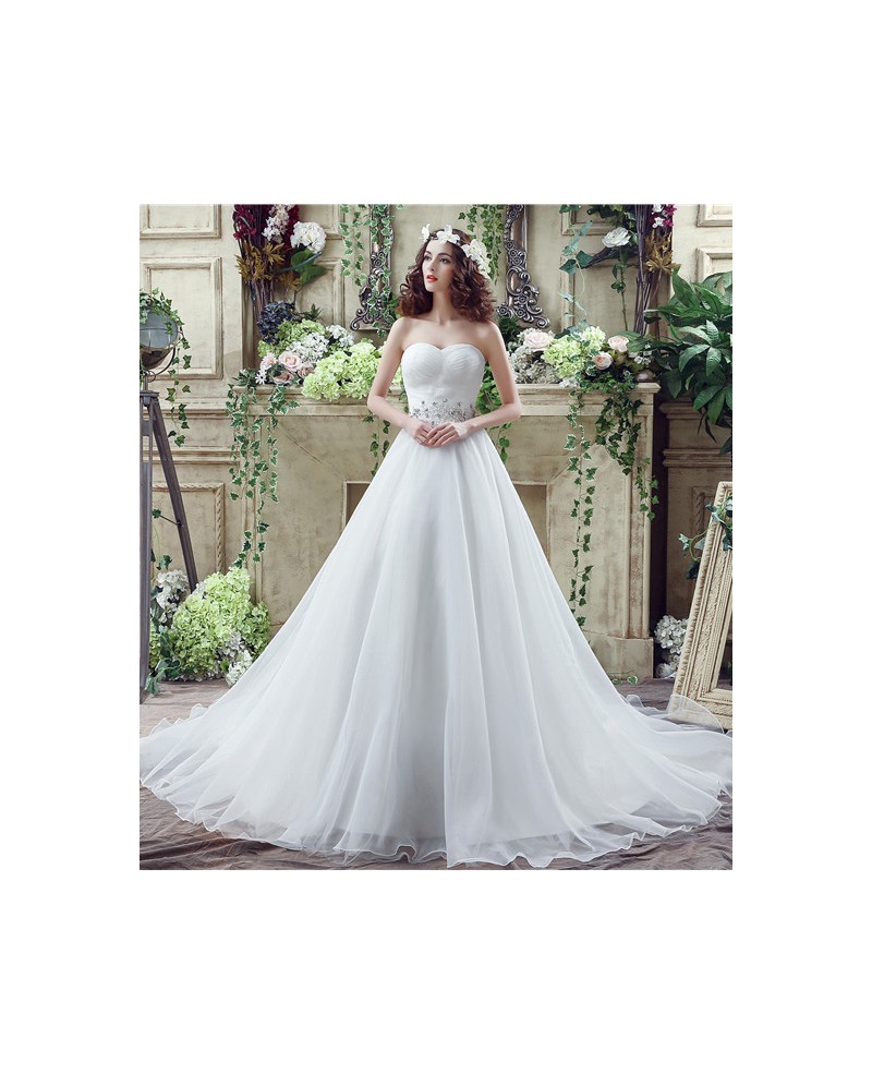 Ball-gown Sweetheart Chapel Train Wedding Dress