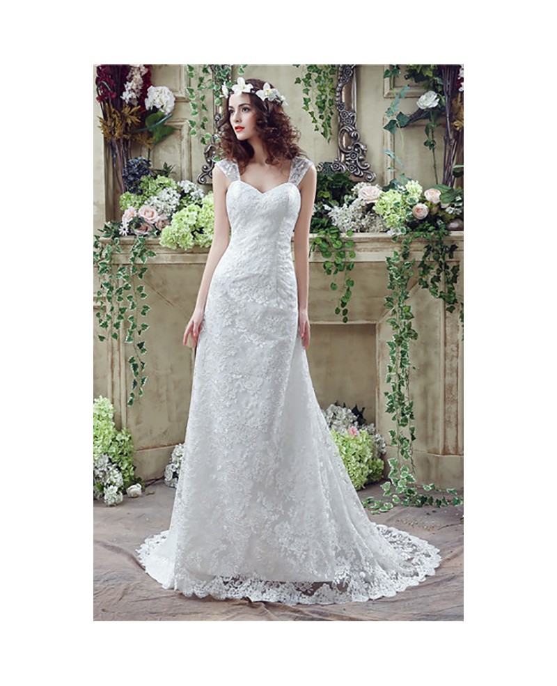 A-line Sweetheart Court-train Wedding Dress