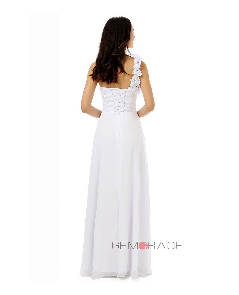 Sheath One-shoulder Floor-length Wedding Dress