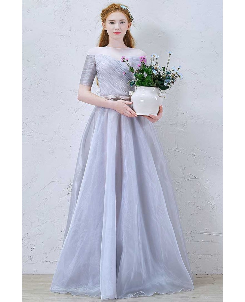 Elegant A-Line Scoop Neck Floor-Length Organza Wedding Dress With Ruffles - Click Image to Close